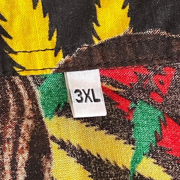 Bob Marley Marijuana Leaf Rasta 4:20 Jamaica Aloha Shirt Size 3XL (runs small) - Picture 4 of 4